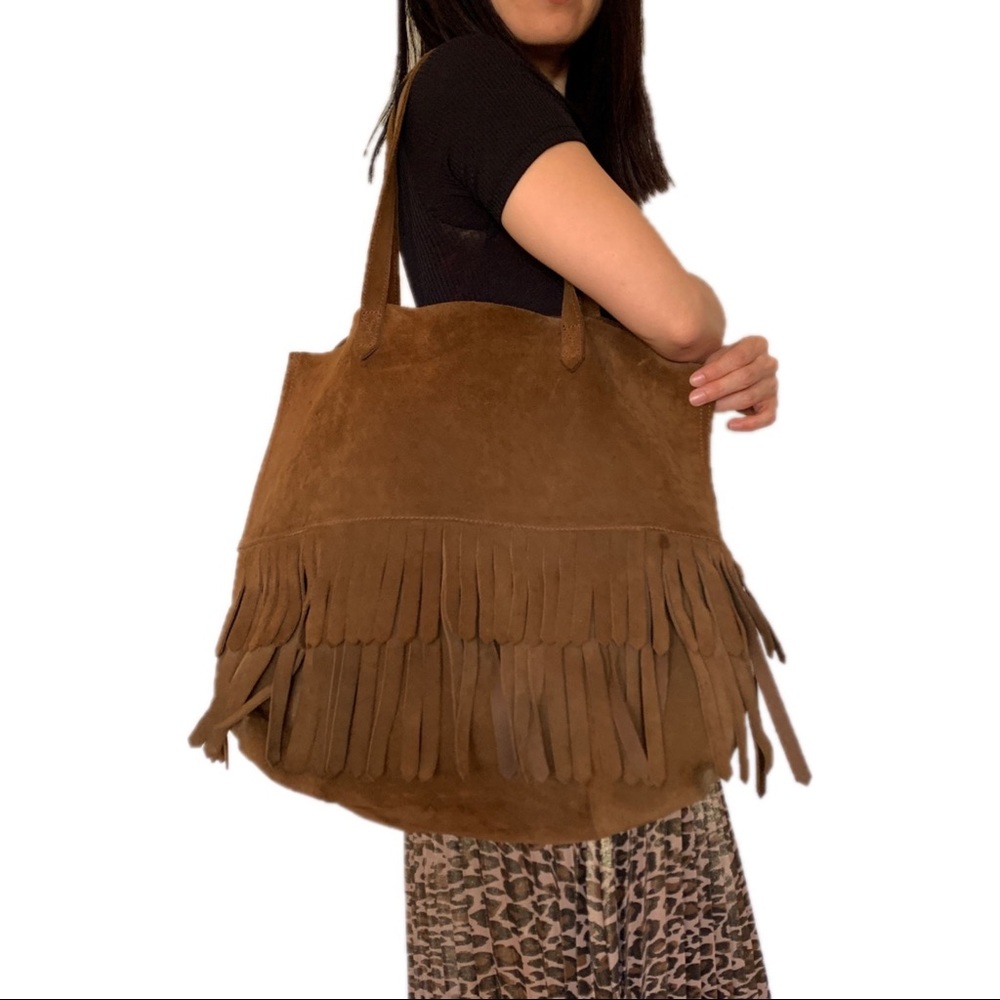 Madewell Suede Fringe Transport Tote